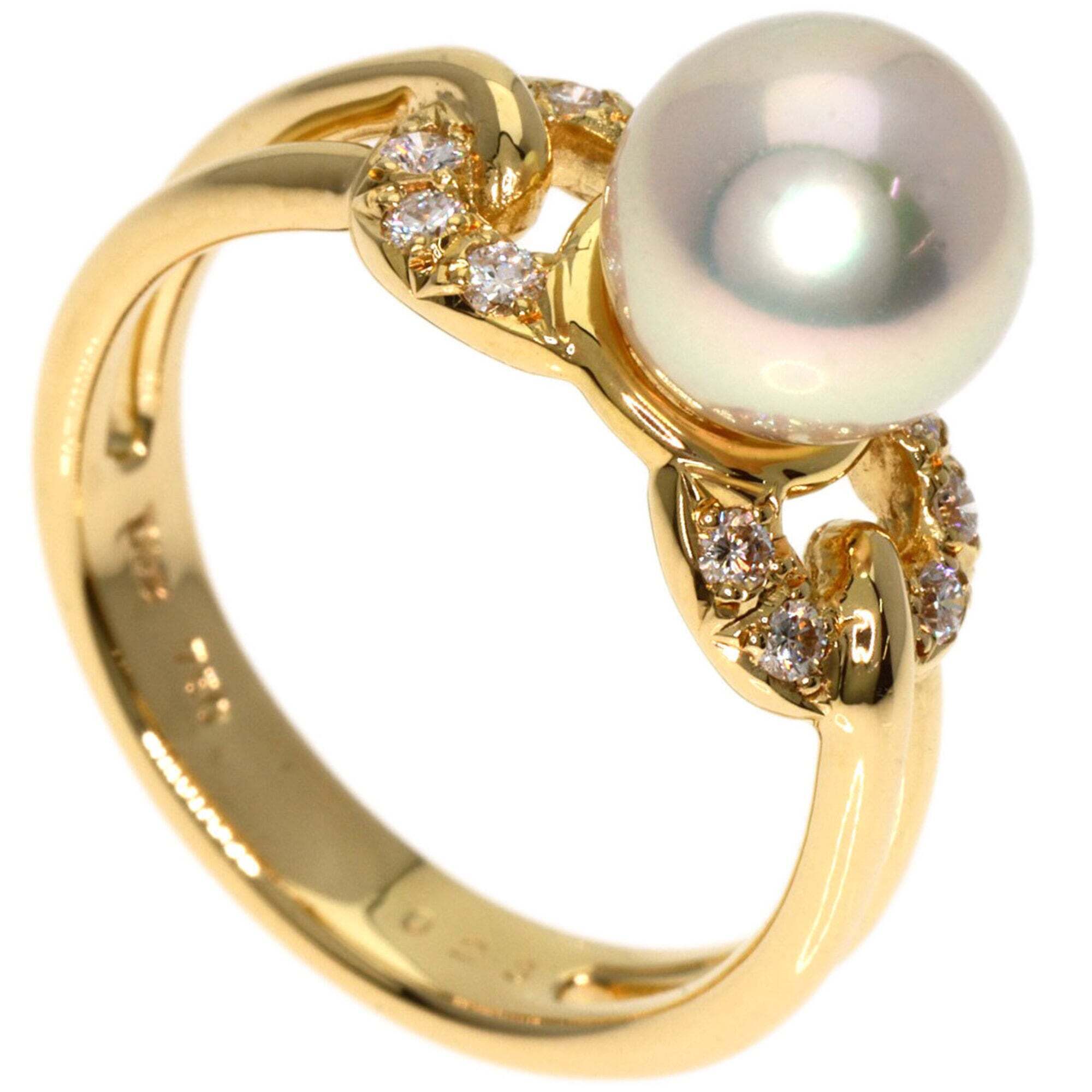 Christian Dior Dior Pearl Diamond Ring, 18k Yellow Gold, Women's